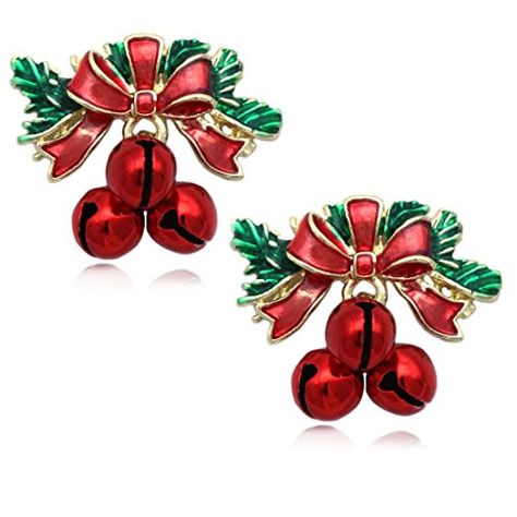 cocojewelry Christmas Red Bow Jingle Bell Post Stud Earrings Jewelry (Red) Christmas Stud Earrings, Red Earrings Stud, Red Studs, Christmas Jingles, Post Holiday, Wallpaper Iphone Christmas, Bow Jewelry, Red Jewelry, Christmas Pins