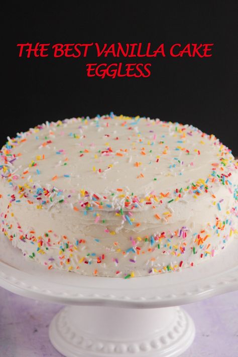 This vanilla cake is light, fluffy and super moist. It has fine and soft crumb and is very easy to make. The Best Vanilla Cake, Eggless Vanilla Cake Recipe, Best Vanilla Cake, Almond Coffee Cake, Easy Vanilla Cake, Easy Vanilla Cake Recipe, Coconut Cake Recipe, Eggless Cake Recipe, Eggless Desserts