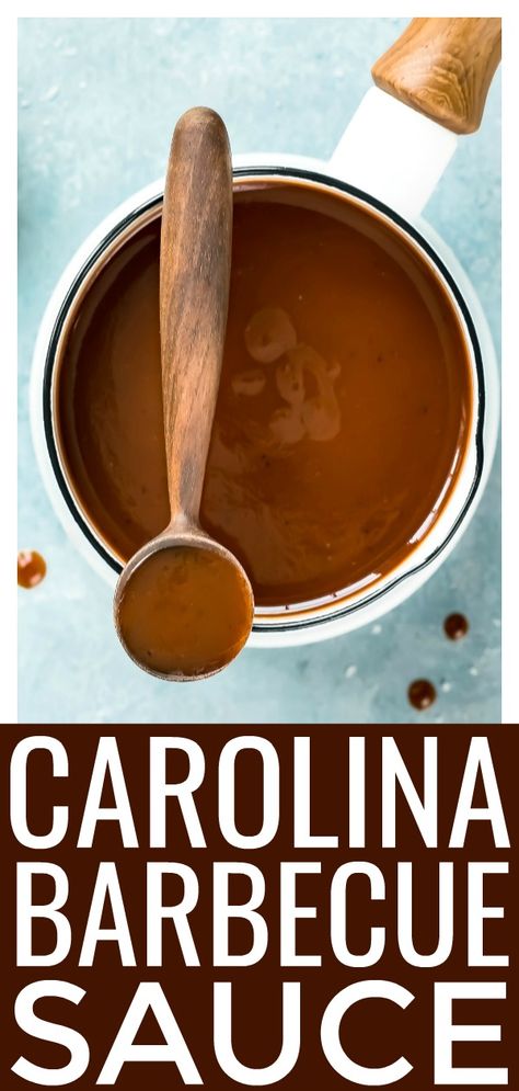 Bbq Smoker Recipes, Bbq Sauce Homemade Easy, Carolina Bbq, Carolina Bbq Sauce, Homemade Bbq Sauce Recipe, Sweet Bbq Sauce, Barbecue Sauce Recipes, Hot Sauce Recipes, Barbecue Ribs