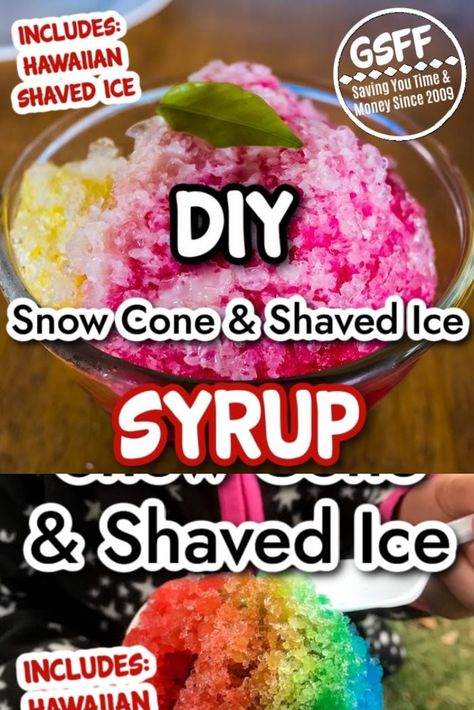 Snocone Syrup Recipes, Hawaiian Shaved Ice Syrup Recipe, Homemade Shaved Ice Syrup, Sno Cone Flavor Combinations, Snow Cream Recipe Condensed Milk, How To Make Snow Cone Syrup, Diy Shaved Ice Syrup, Shaved Ice Syrup Recipe, Diy Snow Cone Syrup