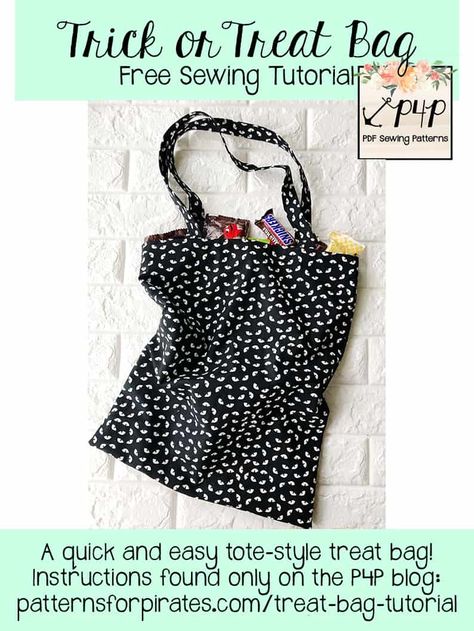 Kids Apron Diy, Trick Or Treat Bag Pattern, Patterns For Pirates, Diy Sewing Tutorials, Halloween Arts And Crafts, Sewing Tutorials Free, Creative Costumes, Trick Or Treat Bags, Crafts To Make And Sell