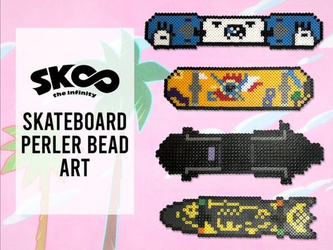 Sk8 The Infinity Perler Beads, Hamma Beads Ideas, Sk8 The Infinity, Perler Crafts, Pixel Art Characters, Diy Perler Beads, Pixel Pattern, Perler Beads Designs, Perler Bead Art