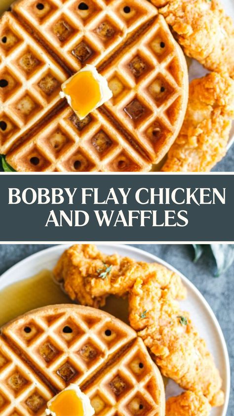 Bobby Flay Chicken And Waffles Chicken And Waffle Recipe, Baked Chicken And Waffles Recipe, Bobby Flay Waffle Recipe, Chicken And Waffles Recipe Easy, Fried Chicken And Waffles Recipe, Chicken And Waffle Sliders, Chicken Waffles Recipe, Chicken And Waffles Recipe, Buttermilk Fried Chicken Tenders