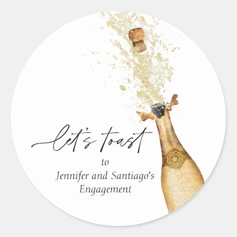 Pinterest Party Crafts, Engagement Party Balloons, Gold Champagne Bottle, Couples Engagement Party, Surprise Engagement Party, Seal Envelopes, Brunch And Bubbly, Wedding Shower Invitation, Surprise Engagement