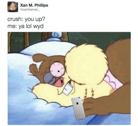 You while texting your crush: | 21 Pictures That'll Make Awkward People Laugh Harder Than They Should Sandy Cheeks, Spongebob Memes, I Love One Direction, People Laughing, Spongebob Squarepants, Having A Crush, Funny Pins, Funny Posts, Pikachu