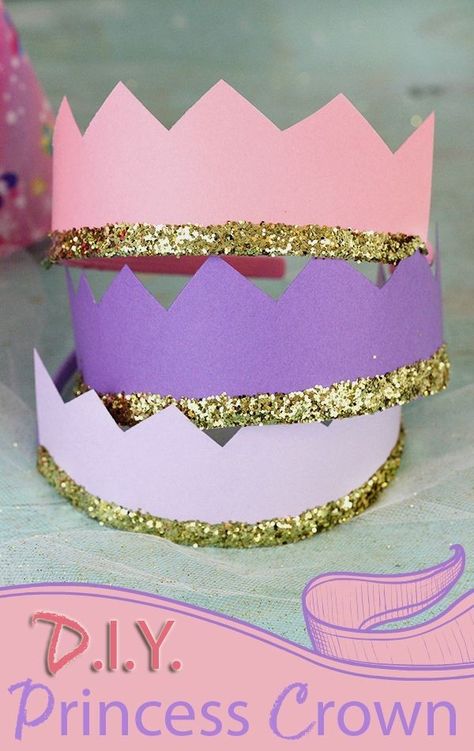 Diy Princess Crown, Princess Crown Crafts, Crowns Craft, Diy Birthday Crown, Princess Crowns, Princess Crafts, Disney Princess Birthday Party, Princess Theme Birthday, Princess Theme Birthday Party