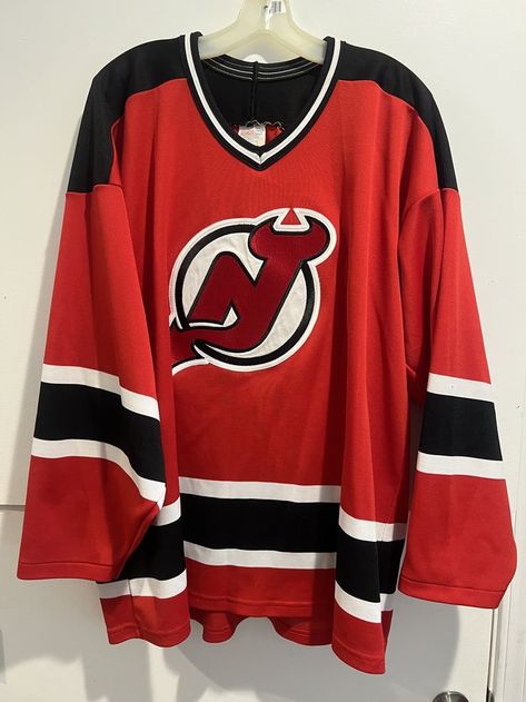 Hockey Jersey Outfit Mens, Hockey Jersey Outfit, Ccm Hockey, Nhl Hockey Jerseys, Hockey Clothes, Jersey Devil, Jersey Outfit, New Jersey Devils, Nhl Hockey