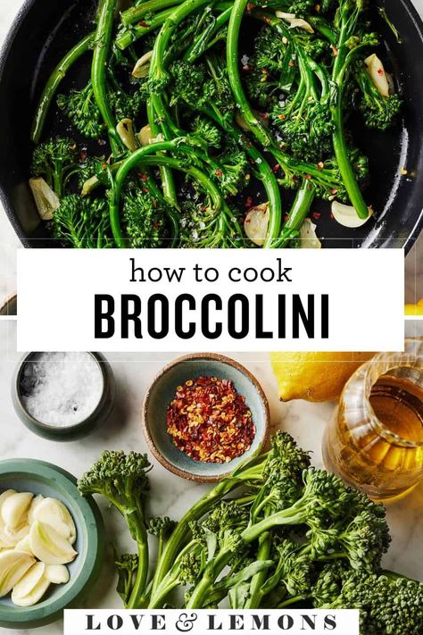 How To Cook Broccolini, Brocolini Recipes, Lemons Recipes, Broccolini Recipe, Homemade Pesto Recipe, Entertaining Food, Easy Side Dish, Keto Side Dishes, Cooking Basics