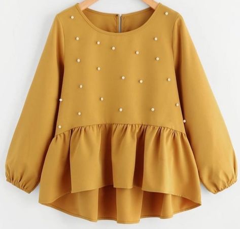 Dip Hem Blouse, Fancy Tops, Fashion Tops Blouse, Trendy Fashion Tops, Hem Blouse, Designs For Dresses, Dresses Kids Girl, Toddler Girl Dresses