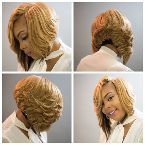 Full Invisible Part Quickweave.....#HairbySkilz Quickweave Bob No Leave Out, Fall Color Quick Weave Bob, Beauty Supply Quick Weave, 27 Piece Quick Weave Hairstyles 2022, Bluntcut Bob Quickweave, Weave Bob Hairstyles, Short Quick Weave, Short Quick Weave Hairstyles, Short Hairstyles 2015