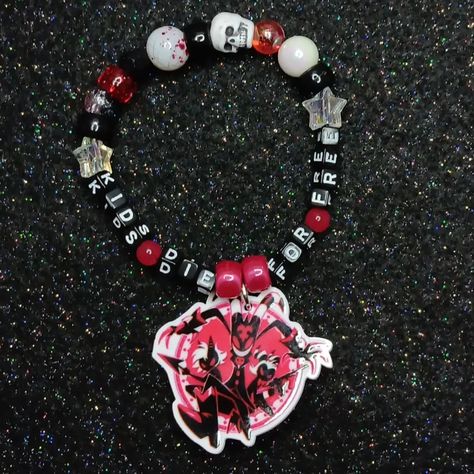 imp jingle kandi charm bracelet! 🩷🌸❤️🌸🧡🌸💛🌸💚🌸💙🌸💜 🎀 sold! ♡ approx. 7 inches around the wrist! string is stretchy but please do not pull extremely hard, it may snap! ♡ handmade with love by me! ♡ freebies with every order! thank you for your support <33 🩷🌸❤️🌸🧡🌸💛🌸💚🌸💙🌸💜 shares are greatly appreciated! you are helping me grow my small business <3 PLUR!! 🌈 #kandi #beadedbracelet #beadedbracelets #handmadejewelry #beadbracelets #jewelry #bracelets #helluvaboss #hazbinhotel #hellaverse #helluvabo... Cute Kandi Bracelets, Kandi Bracelet Ideas, Kandi Charms, Diy Kandi Bracelets, Diy Kandi, Bracelets Ideas, Kandi Bracelets, Help Me Grow, General Crafts