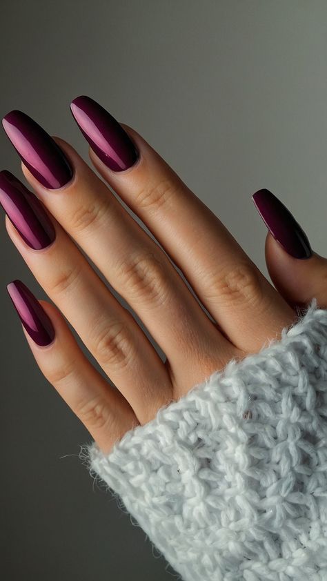 Discover a stunning collection of purple hues nails with a mix of dark light and pastel designs From bold and glittery art designs to cute pink and black polish ideas find inspiration for your next acrylic nail art design Explore a variety of nail art designs ranging from simple to intricate perfect for any nail enthusiast Dark Purple Ombré Nails, Purple Nails With Chrome, Plum Fall Nails, Dark Purple Fall Nails, Purple Autumn Nails, Purple Fall Nails Design, Dark Purple Chrome Nails, Dark Autumn Nails, Dark Plum Nails