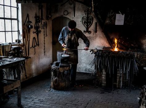 Historic forge, Arnhem, the Netherlands Blacksmith Aesthetic, House Of Wolves, Pennsylvania History, Blacksmith Shop, La Forge, Half Blood, Camp Half Blood, Hand Crafted Gifts, Medieval Fantasy