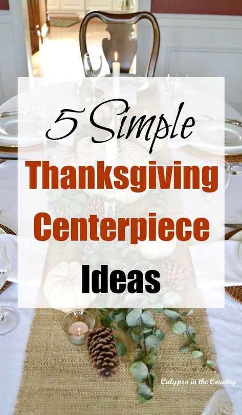 For simple centerpiece ideas for Thanksgiving, here are 5 super-easy ideas! Celebrate Thanksgiving with pretty and festive table decor on a budget! Decorate your table centerpiece with items from the grocery store or make your own DIY Thanksgiving centerpiece. Easy centerpiece ideas for entertaining for Thanksgiving! Cheap Thanksgiving Table Settings, Simple Fall Centerpieces For Table, Simple Centerpiece Ideas, Diy Thanksgiving Centerpiece, Thanksgiving Centerpieces Table, Thanksgiving Centerpiece Ideas, Thanksgiving Decorations Table Setting, Thanksgiving Decorations Diy Table, Thanksgiving Table Centerpieces