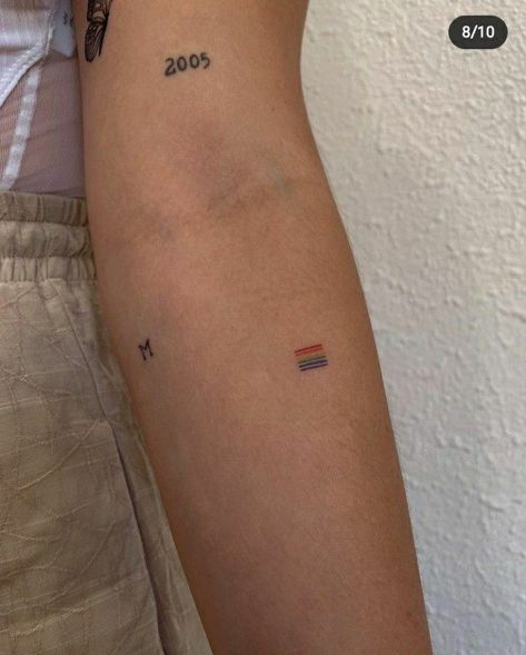 Unique Minimalist Tattoo, Rainbow Tattoo, Pride Tattoo, Lgbtq Flag, Petit Tattoo, Rainbow Tattoos, Flag Tattoo, Petite Tattoos, Cute Tiny Tattoos