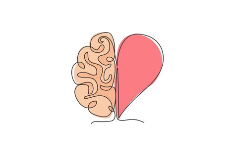 Psychology Symbol, One Continuous Line Drawing, Brain Drawing, Brain Images, Shape Logo, Heart Brain, Brain Logo, Brain Art, Single Line Drawing