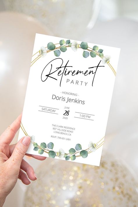 Retirement Celebration Invitation, Retirement Invitation Ideas, Work Retirement Party Ideas, Retirement Invitation Card, Retirement Party Invitation, Retirement Invitation Template, Retirement Invitation, Retirement Invitations, Retirement Party Invitations