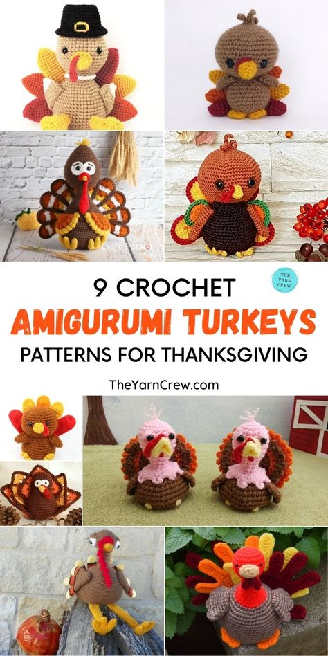 Fall Crochet Plushies, Crochet Turkey Pattern Free, Thanksgiving Crochet Patterns Free, Amigurumi Turkey, Fall Crochet Patterns Free, Turkey Patterns, Thanksgiving Crochet Patterns, Crochet Thanksgiving, Crochet Turkey