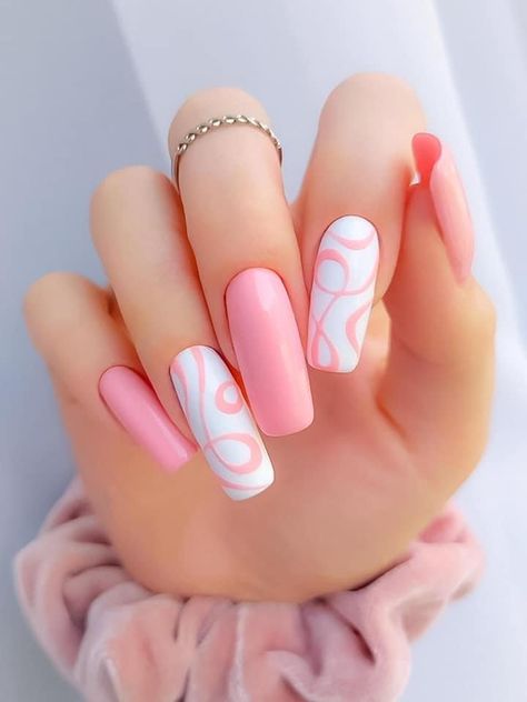 Cute Pink Nail Ideas, Pink Nail Ideas, Rave Nails, Cute Pink Nails, Accent Nail, Pink Nail Art, Blush Nails, Pink Nail, Fabulous Nails