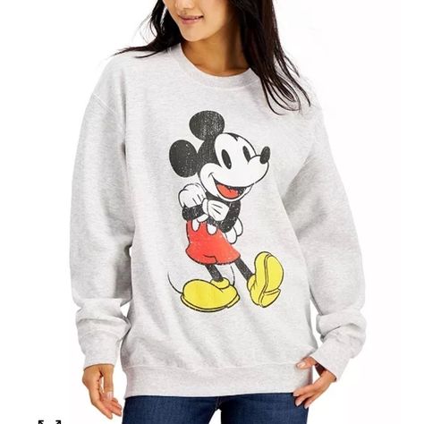 Mickey Mouse Brings Iconic Style To Your Casual Look With This Pullover Crewneck Sweatshirt From Disney. Approx. Model Height Is 5'10" And She Is Wearing A Size Medium Relaxed Fit Crewneck Graphic Print At Front; Ribbed Cuffs And Hem Cotton/Polyester Machine Washable Imported Web Id: 12658418 Mickey Mouse Hoodie, Friends Sweatshirt, Sequined Sweatshirt, Mickey Mouse Sweatshirt, Crewneck Sweatshirt Women, Disney Hoodies, Womens Sweatshirts Hoods, Yellow Hoodie, Disney Sweatshirts