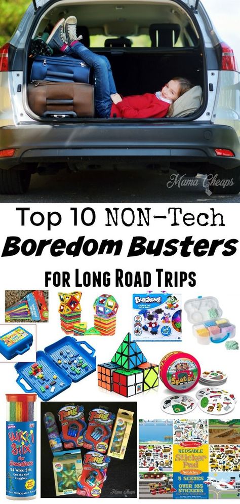 Road trip with the kids?  Check out some of our very favorite travel boredom busters.. no batteries required!!  #familytravel https://www.mamacheaps.com/2018/06/road-trip-boredom-busters-for-kids.html Road Trip Boredom Busters, Road Trip Toys, Kids Travel Activities, Boredom Busters For Kids, Road Trip Food, Road Trip Activities, Road Travel, Road Trip Snacks, Cross Country Road Trip