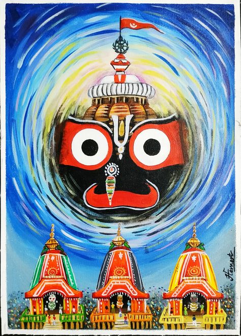 Jagganath Rath Yatra Drawing, Rath Yatra Painting, Indian Gods Painting, Jagannath Painting Easy Canvas, Jagannath Drawing, Lord Jagganath Painting, Jagannath Painting, Odisha Painting, Jagannath Canvas Painting