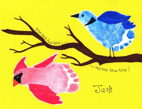 footprint birds Bird Footprint, Footprint Crafts, Footprint Art, Harry Potter Crafts, Handprint Crafts, Bird Crafts, Daycare Crafts, Handprint Art, Toddler Art