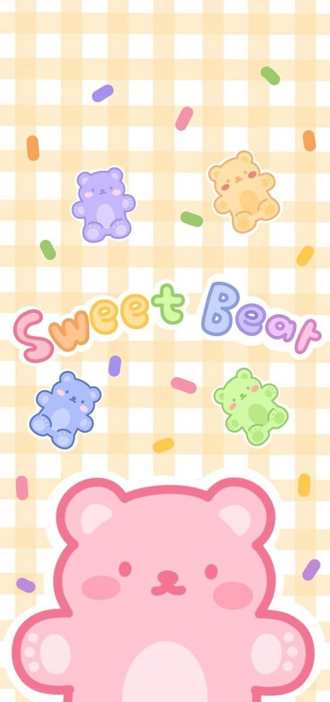 Kawaii Gummy Bear Wallpaper, Gummy Bear Aesthetic Wallpaper, Gummy Bear Wallpaper Iphone, Cute Gummy Bears Wallpaper, Gummy Bear Wallpaper, Cute Kawaii Backgrounds, Watercolor Wallpaper Phone, Baby Pink Wallpaper Iphone, Cute Iphone Wallpaper Tumblr