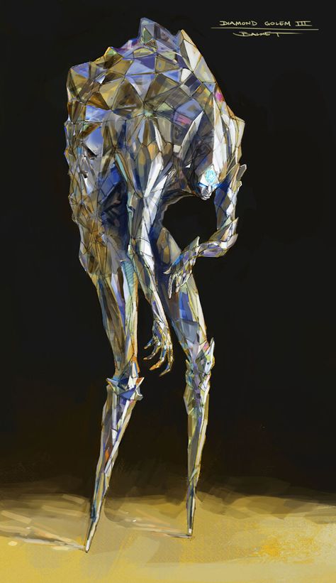 Diamond Golem from Rift Humanoid Creatures, Cosmic Horror, 다크 판타지, Alien Concept Art, Monster Concept Art, Fantasy Monster, Creature Feature, Monster Design, Creature Concept Art