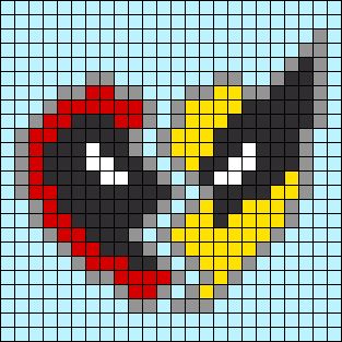 Superhero Perler Beads, Easy Perler Bead Patterns Minecraft, Deadpool And Wolverine Cross Stitch, Deadpool And Wolverine Perler Beads, Pixel Simple Art, Wolverine Cross Stitch, One Direction Perler Beads, Alpha Bead Pattern, Deadpool And Wolverine Pixel Art