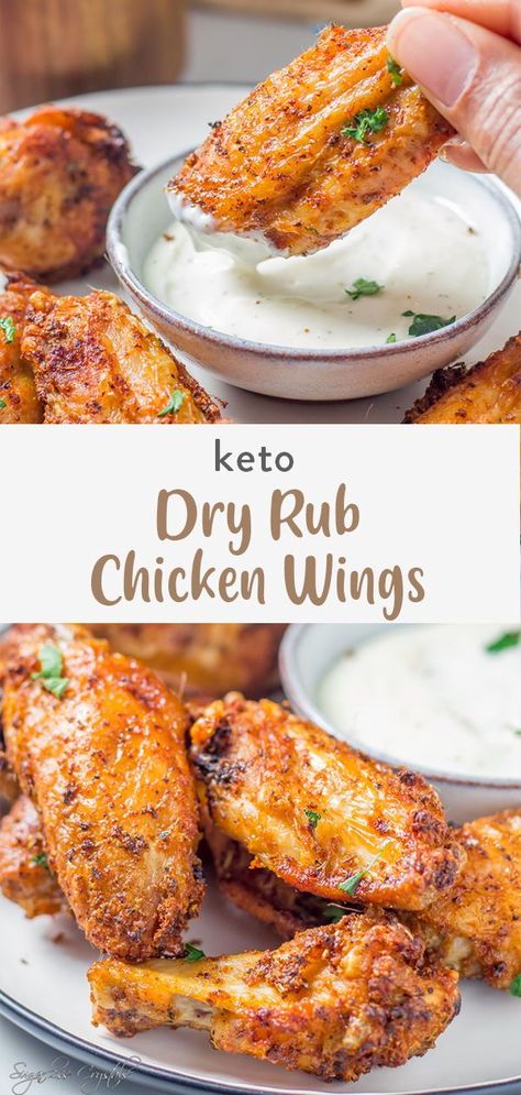 Low Carb Chicken Wings, Dry Rub Chicken, Keto Chicken Wings, Dry Rub Chicken Wings, Oven Chicken Wings, Dry Rub For Chicken, Baked Wings, Dry Rub Recipes, Spicy Wings