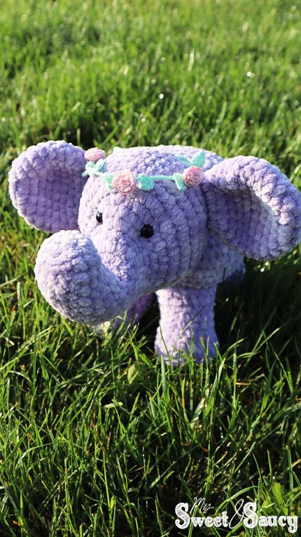 Adorable Free and Easy Crochet Elephant Pattern - My Sweet and Saucy Elephant Crochet Pattern Free, Crochet Elephant Pattern Free, Elephant Crochet Pattern, Crochet Elephant Pattern, Disney Crochet Patterns, Diy Gifts For Mom, Adorable Crochet, Crochet Elephant, Elephant Pattern