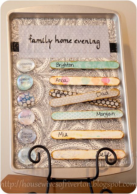 Cookie Sheet Family Home Evening Board - Housewives of Riverton Relief Society Crafts, Lds Crafts, Super Saturday Crafts, Fhe Lessons, Relief Society Activities, Visiting Teaching, Family Home Evening, Family Night, Relief Society