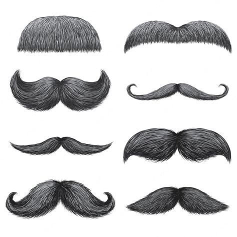 Premium Vector | Vector different styles of male realistic mustaches set Handlebar Mustache, Tattoo Drawings, Premium Vector, Different Styles, Vector Illustration, Free Download, For Free, Illustrations, Tattoos