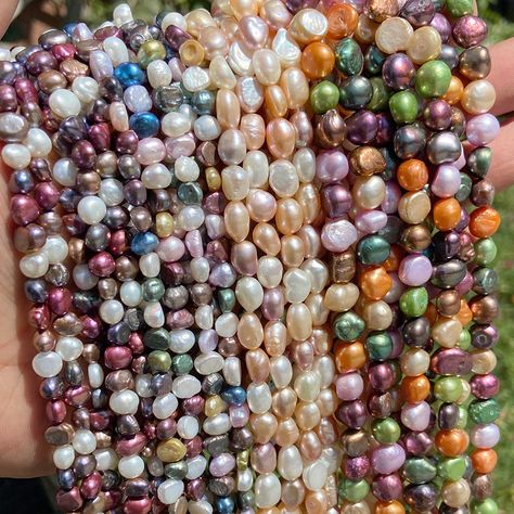 Irregular Mixed Color Pearl Strand Plated Colorful Natural Freshwater Pearl Beads for Jewelry Making DIY Necklace Bracelet Pearl Strand, Pearl Collection, Natural Pearl, Pearl Strands, Beads For Jewelry Making, Beads For Jewelry, Natural Pearls, Diy Necklace, Necklace Bracelet