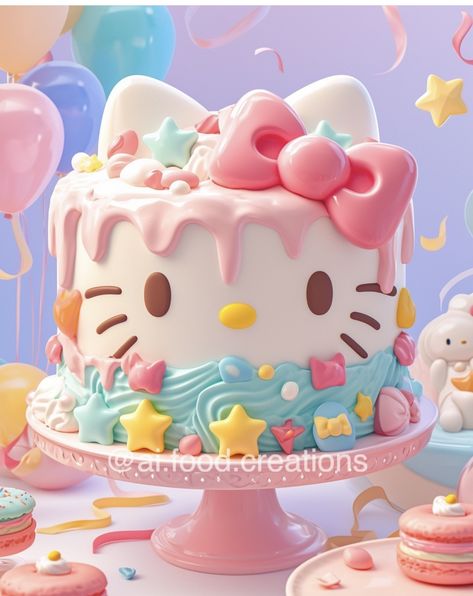 Hello Kitty Cakes Ideas, Sanrio Cakes Birthday, Sanrio Birthday Cake Ideas, Hello Kitty Birthday Cake Ideas, Hello Kitty Cake Ideas Birthdays, Saniro Cake Ideas, Sanrio Cake Design, Hello Kitty First Birthday Cake, Hello Kitty Birthday Party Ideas Cake