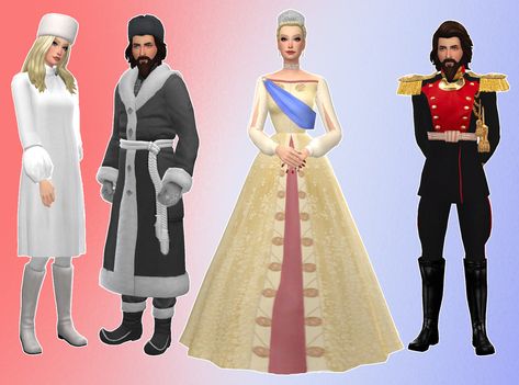 Maxis Match Royal Cc, Sims 4 Russian Royal Cc, Sims 4 Medieval Royal Cc, Sims 4 Royal Coronation, Sims 4 Medieval Royalty Cc, Anastasia Dress, Russian Dress, Royal Clothes, Russian Clothing