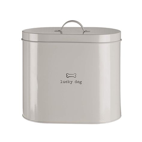 Premier Housewares Adore Pets Lucky Dog Food Storage Bin with Spoon, 6.5 L - Natural: Amazon.co.uk: Kitchen & Home Dog Food Bin, Pet Food Storage Container, Dog Food Storage Containers, Dog Food Container, Food Jars, Pet Food Storage, Powder Paint, Dog Food Storage, Lucky Dog