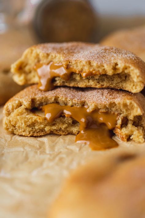 Stuffed Snickerdoodles, Soft Snickerdoodle Cookies, Snickerdoodles Recipe, Oh Sweet Basil, Snickerdoodle Cookie, Biscoff Cookie Butter, Candied Almonds, Snickerdoodle Cookies, Biscoff Cookies