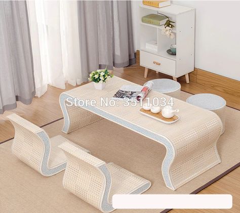 Brand New Modern Japanese and Korean Tatami bamboo and rattan weaving mini floating window, low table terrace, tea table-in Coffee Tables from Furniture on Aliexpress.com | Alibaba Group Cheap Coffee Table, Terrace Furniture, Rattan Weaving, Colorful Storage, Low Coffee Table, Furniture Material, Table Color, Low Table, Simple Living Room