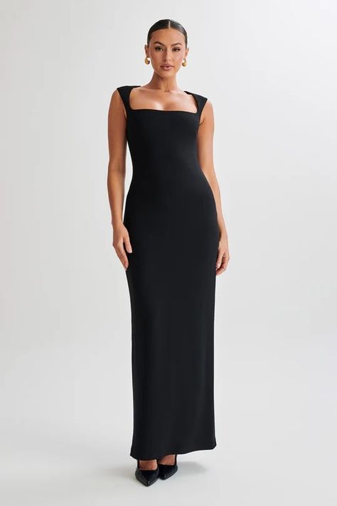 Black Dresses - Shop Online | MESHKI US Crepe Maxi Dress, Spring Wedding Guest Dress, Dresses Date Night, Date Night Dresses, The Invisible, Black Women Fashion, Orange Dress, Women Clothing Boutique, Summer Maxi Dress