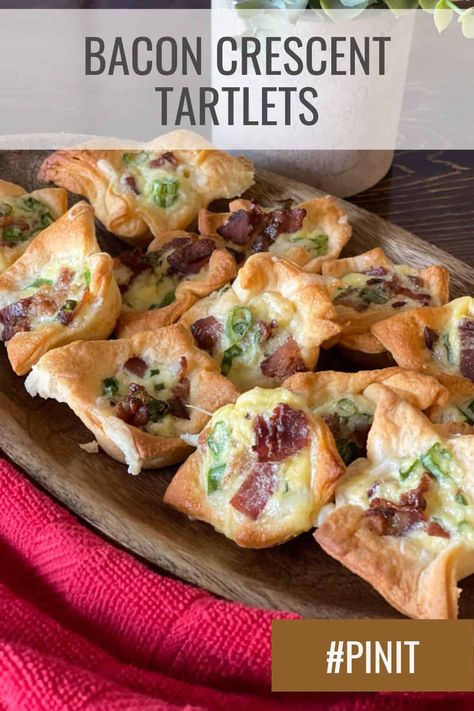 Croissant Appetizers, Crescent Dough Sheet Recipes, Appetizer Dips Cold, Crescent Sausage Bites, Tailgate Treats, Tartlets Recipe, Mini Croissants, Savory Cheese, Easy Bacon