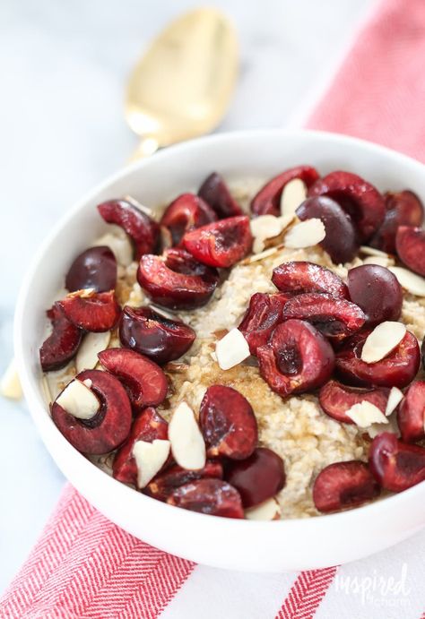 Cherry Almond Oatmeal | inspiredbycharm.com