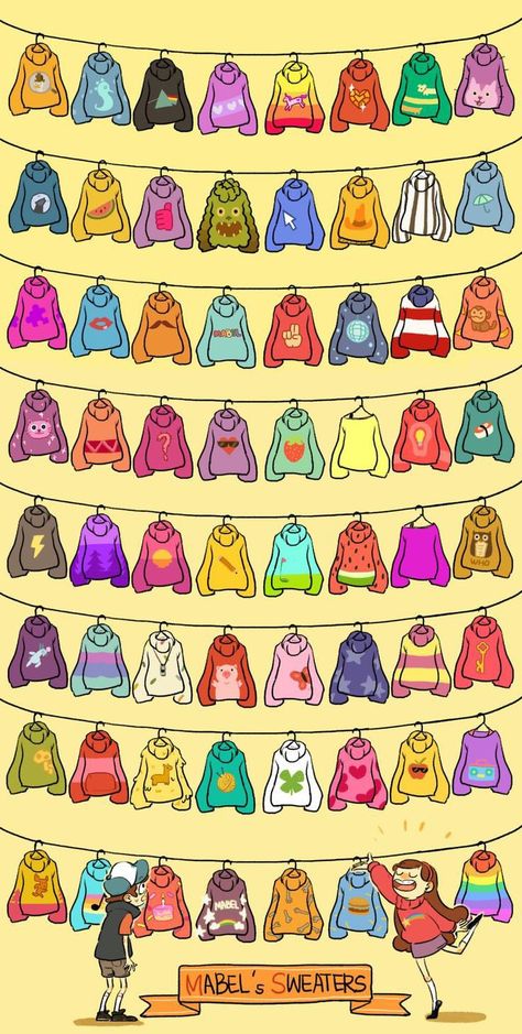 Gravity Falls Mable Sweaters, Mabel Sweater Gravity Falls, All Of Mabels Sweaters, Mable Gravity Falls Sweater, Mable Pines Sweaters, Gravity Falls Room Ideas, Cartoon Sweater Drawing, Mabel Gravity Falls Aesthetic, Gravity Falls Mabel Sweaters