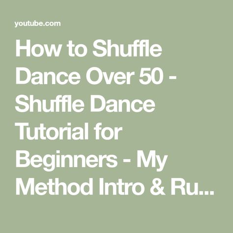 How to Shuffle Dance Over 50 - Shuffle Dance Tutorial for Beginners - My Method Intro & Running Man - YouTube How To Shuffle Dance, Dance Workout Routine, Shuffle Dance, Dance Tutorial, Belly Dancing, Running Man, Dance Workout, Belly Dance, A Series