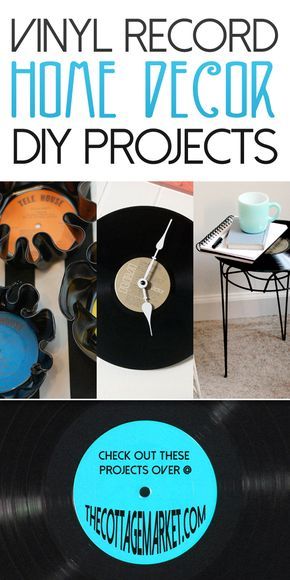 Vinyl Record Home Decor DIY Projects - The Cottage Market Vinyl Record Projects, Records Diy, Vinyl Record Art Ideas, Vinyl Record Crafts, Record Crafts, Add Value To Your Home, Old Records, Cottage Market, Cd Crafts