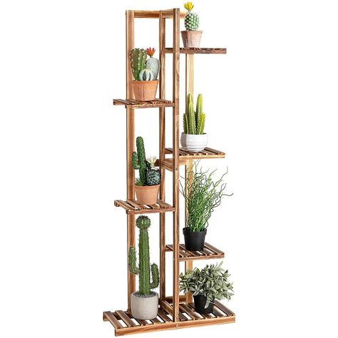 Tiered Shelves, Bamboo In Pots, Flower Rack, Support Pour Plante, Garden Shelves, Bamboo Plant, Wooden Plant Stands, Support Plante, Plant Shelf