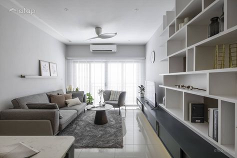 Minimalistic Scandinavian Living Room condominium design ideas & photos Malaysia | Atap.co Residence Interior Design, Condominium Interior Design, Condominium Interior, Condominium Design, Budget Interior Design, Scandinavian Bedroom, Shah Alam, Contemporary Dining Room, Living Room Scandinavian