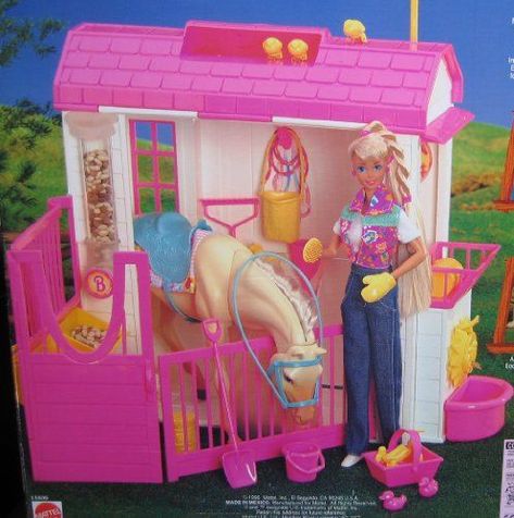 Found on Bing from www.pinterest.com Barbie Horse, 90s Barbie, Barbie Playsets, Barbie 90s, Childhood Memories 90s, Barbie Sets, 90s Toys, 90s Baby, Toy Horse