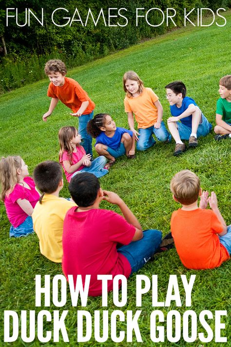 Fun Games for Kids Series: How to Play Duck Duck Goose Fun Group Games For Kids, Fun Warm Up Games, Games For Little Kids, Beaver Scouts, Gym Games For Kids, Group Games For Kids, Physical Education Lessons, School Age Activities, Duck Duck Goose